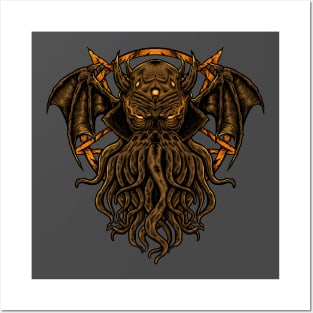 Cthulhu with Pentagram Posters and Art